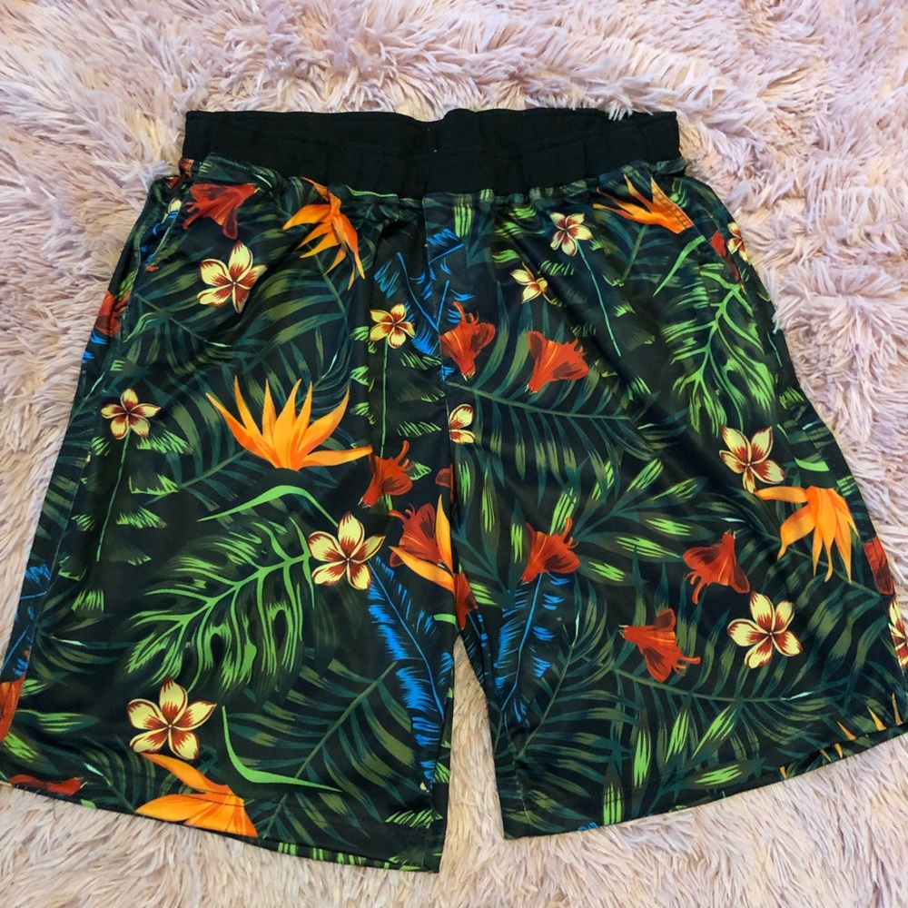 Hawaiian Floral Print Shorts